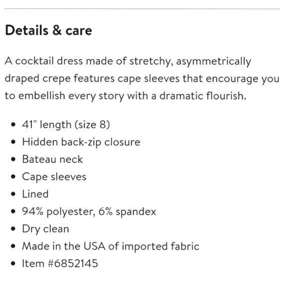 ⭐🆕Betsy & Adam red cape cocktail dress - Picture 10 of 10